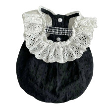 Puppy zomervestje, ademend, zacht en comfortabel, kleine puppykleding, huisdierkleding voor Teddy Bichon, zwart, maat L