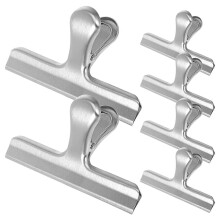 Voedselsluitclips van roestvrij staal, bulldogclips voor thuisgebruik, 4,72 x 2,75 x 1,53 inch, klemmen voor voedsel, 6 stuks