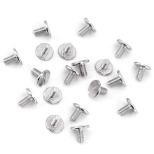 20 Stück/Set Messing-Gewinde-Flachkopfmuttern, Nagelnieten, Schrauben, Lederhandwerks-Reparaturzubehör (5 mm)