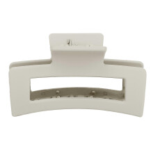 Grote haarklemmen met antislip, sterke grip, gemaakt van hars, banaanvormige haarklemmen voor dik haar, grijs en wit.