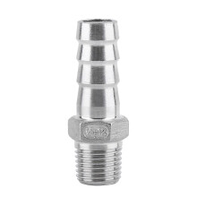 Roestvrijstalen buisfitting met buitendraad en slangtule (1/4" x 12 mm)