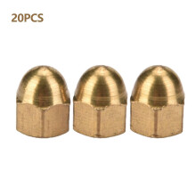 Messing eikelmoeren set met bolkop en zeskantmoeren voor voertuigbevestiging (M3, 20 stuks)