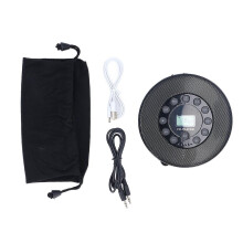 Tragbarer Bluetooth-CD-Player mit Lautsprecher, Anti-Skipp-Funktion, MP3-Kompatibilität, Aufnahme auf USB-Stick, integriertem Mikrofon, Schwarz