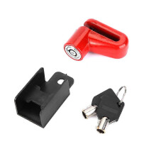 Metal Bike Lock Disc Brakes Anti Theft Bicycle Locks With Plastic Frame & Keys Red