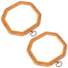 Lot de 2 Cerceaux À Broder Broderie Au Point de Croix Octogone Set Pour Pratique Artisanat D'Art Cadre de Photo de Couture - Bois Imité