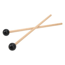 1 Pair Solid Wood Rubber Tongue Drum and Glockenspiel Mallets with Ergonomic Handle for Clear Warm Tone