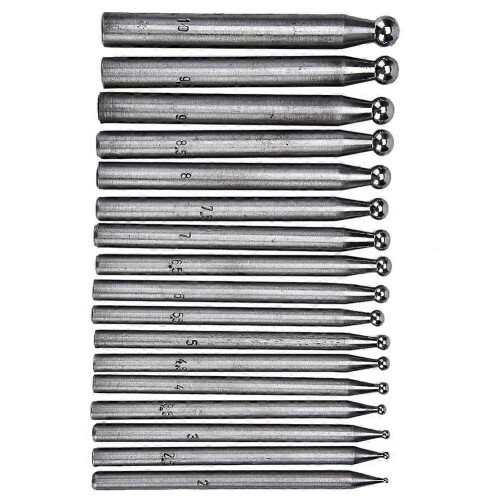 17 τεμάχια Dapping Punches Κοσμήματα Goldsmithing Κατασκευή Doming Tool Dapping Block Punch 2
