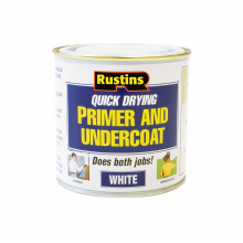 RUSTINS White Primer/Undercoat 250ml -Fast-Drying Paint Base for Smooth Coverage; Easy-to-Use Interior & Exterior Prep Coat for Walls, Woodwork & DIY