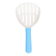 Kattenbakschep, diepe kattenpoepschep, kattenbakreiniger, plastic toiletschep (wit blauw)