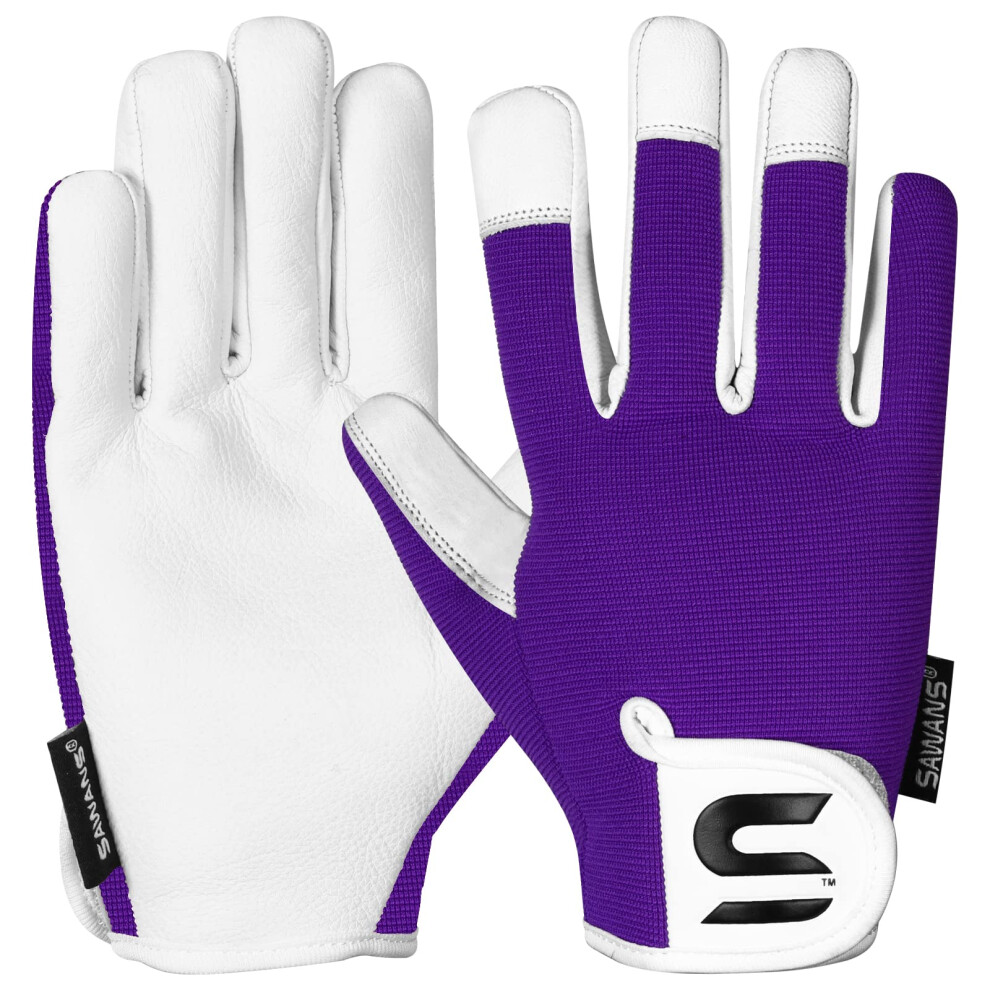 Sawans Leather Gardening Gloves Ladies And Mens Thorn Proof Garden Gloves For Women And Men Ideal Gardening Gifts Durable Goatskin Work Gloves 5051226893360