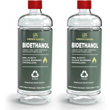 GREEN HAVEN 2L Premium Bioethanol Fuel for Fireplace Bio Ethanol Liquid fo