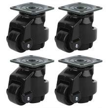 4pcs Level Adjustment Caster GD?40F Heavy Duty Industrial Roller Wheel Leveling Caster Wheels Black