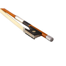 4/4 Violin Bow for Adults Ebony Frog Craftsmanship with Sterling Silver Fittings Smooth Round Stick