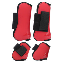 Peesbeschermers voor paarden, verdikte PU-schaal, bescherming voor de benen, rood, maat XL