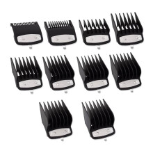 Lot de 10 Sabots de Tondeuse, Noirs, Professionnels, Compatibles avec la Plupart des Tondeuses à Cheveux, de 1,5 mm à 25 mm