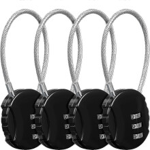 4-delige combinatieslotset met 3-cijferig, waterdicht hangslot voor buiten, geschikt voor schoolkluisjes, gymkastjes en sportlockers.