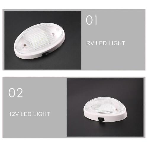12V LED Light with Switch Caravan Boat Awning Annex Tunnel Boot White 2