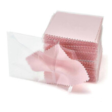 100 Stück Schmuckreinigungstücher, professionelle Poliertücher einzeln verpackt, Poliertücher für rosa Silber