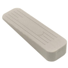 fiXte Deluxe Heavy Duty Non-Slip Rubber Door Wedge Stopper (1, Light Grey/Cream)