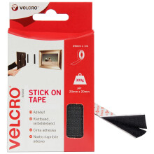 VELCRO Brand | Stick On Tape | Cut-to-Length Strong Hook & Loop Self Adhesive Sticky Tape Perfect for Room Décor & Home, Office, Garage Use | Black