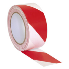 Sealey Hwtrw Hazard Warning Tape 50Mm X 33Mtr RedWhite