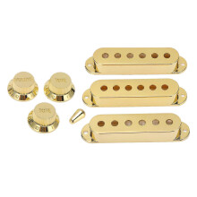 3-teiliges Set Gitarren-Tonabnehmer-Abdeckungen, 6-Loch, goldene Gitarrenschalterspitzen, Tonknopf-Sets