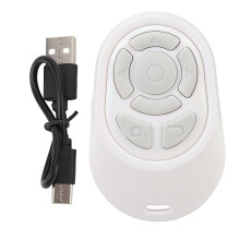Afstandsbediening met scrollring voor korte video's, smartphone en tablet, paginaomslagfunctie BT5.2, draadloze controller, wit.