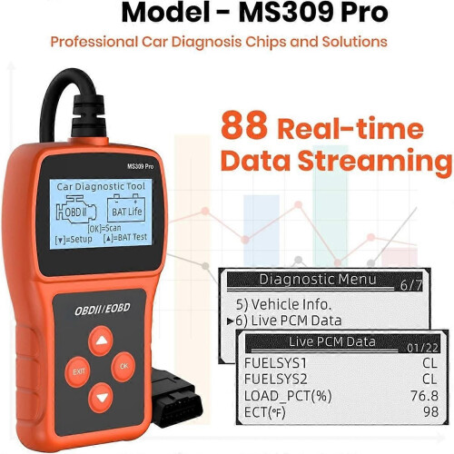 Σαρωτής MS309 Pro με αναγνώστη κωδικών μηχανής ελέγχου, δοκιμ 2
