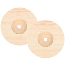 Massiver Lampenfuß, Tischlampe, Holzsockel, Lampenhalter aus Massivholz, runder Präsentationsständer, Kaffeebraun, 10 x 10 x 2 cm, 2 Stück