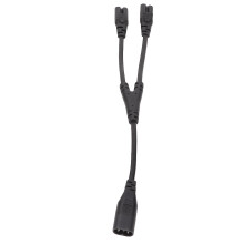IEC320 C8 naar dubbele IEC320 C7 voedingskabels Y-split mannelijk naar dubbele vrouwelijk 1 in 2 uit AC-voedingskabel 0,3 m/0,98 ft