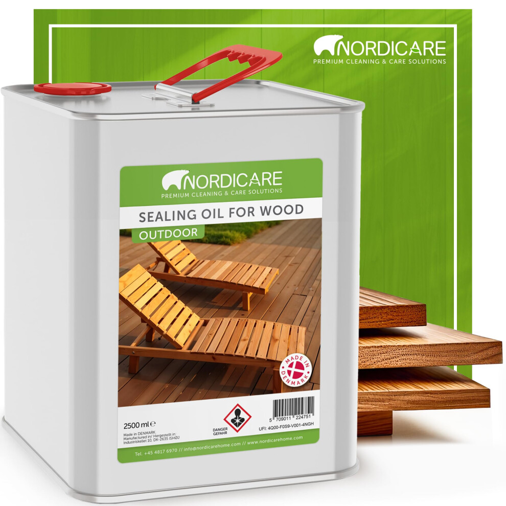 Nordicare Teak Oil For Garden Furniture 2.5L Â Outdoor Wood Oil For Garden & Outdoor Furniture, Seals And Protects Against Drying Out, Easy To Apply 5051226957390