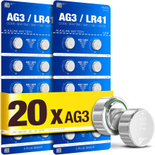 5Plus Group 20 PCS LR41 AG3 392 192 SR41SW L736 LR736 Battery 1.5V Button Coin Cell Batteries Used in Many Small Electronics, Watch, Calculators, Toy