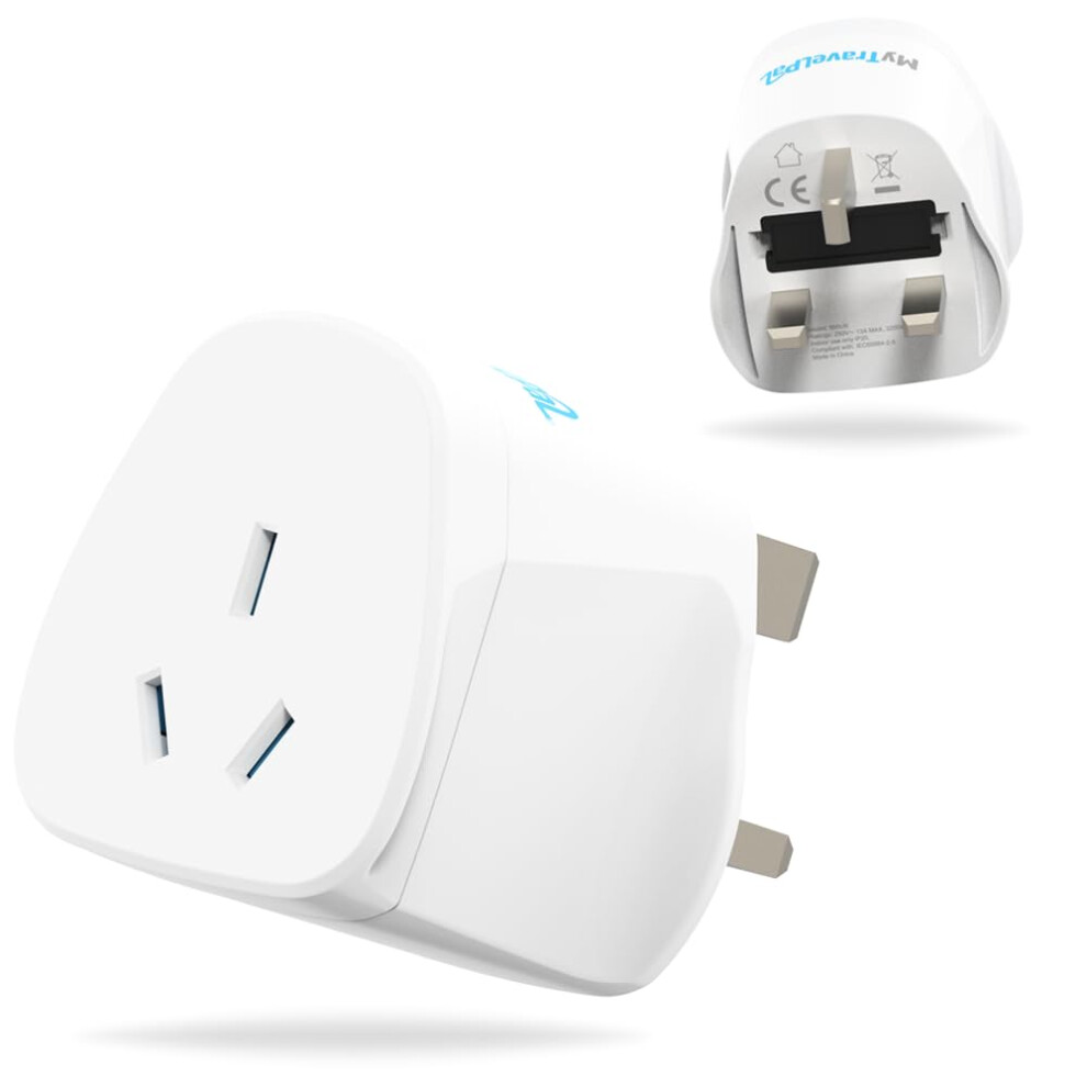 Photos - Charger Australia To UK Adapter  | 2 x MyTravelPal Travel Adaptors With 10A Fuse | Accepts Australia, China, New Zealand, Ar(2 Pack)