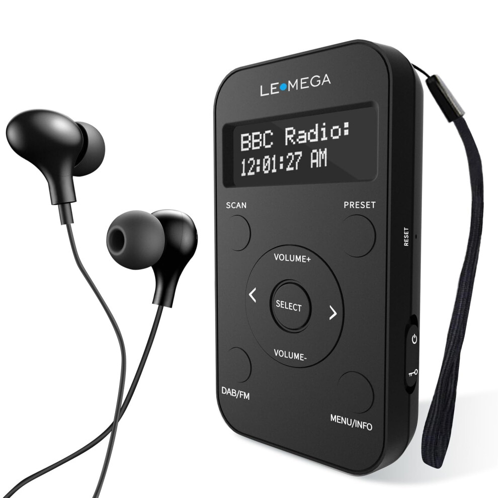 Lemega Pr1l Pocket Dab Radio, Fm Radio, Portable Dab+ Radio, Headphone Included, Rechargeable Battery,20 Presets, Lcd Display, Sports Dab Radio With 33963945