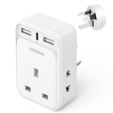 UK to Australia Plug Adapter, 6 IN 1 Australian Travel Adapter with 2 USB Ports and 1 Type C Fast Charger(5V/3.4A) and 2 Shaver Plug Adaptor UK to Au