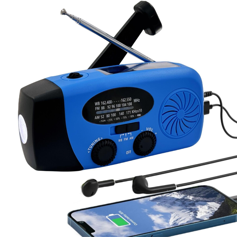 5000Mah Wind Up Solar Radio, Emergency Crank Weather Radio, Solar Radio With Torch, Noaa/Fm/Am Solar Radios, Portable Survival Radio With Sos, Usb Mo 83942303