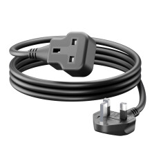 1 Meter Short Extension Lead Single Plug Socket Power Cable 13 Amp Extension Cord Electrical Socket Black