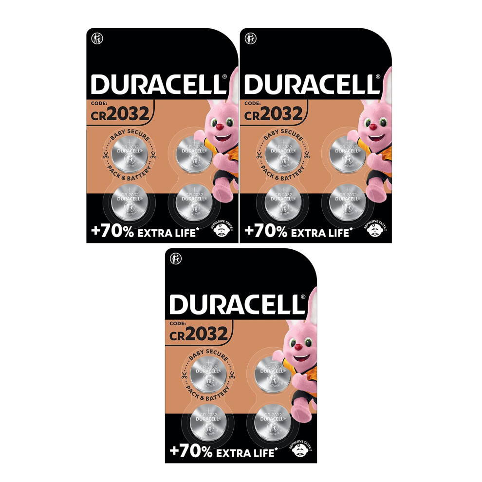 Photos - Battery Duracell 12x  Cr 2032 Lithium  12  (3 Blister Packs of 4 Batteries)