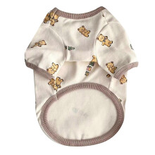 Small Puppy Clothes Pomeranian Bichon Frise Poodle Schnauzer Dog T Shirt Cute Breathable Pet Clothing Little Bear Pattern XL