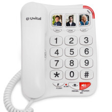 Big Button Telephone with Loud Volume, Uvital Speed Dialing Landline for Elderly, Support Adjustable Volume Loud for Hard of Hearing, Large Fonts