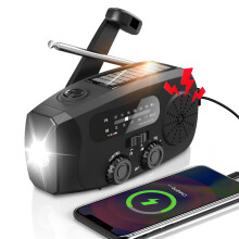 Wind Up Radio UK 2000mAh hand crank radio with AM/FM, Emergency Radio with Flashlight & SOS Alarm, solar radio for Camping, emergency survival kit (B