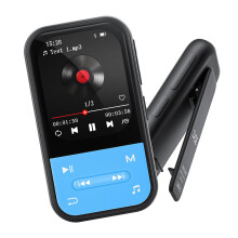 128GB MP3 Player - Clip MP3 Player with Bluetooth 5.3, Portable Music Player with FM Radio, Voice Recorder, Pedometer, Mini Design Ideal for Sport, E