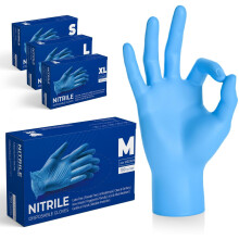 The Real Touch Blue Professional Nitrile Powder Free MultiPurpose Gloves Di
