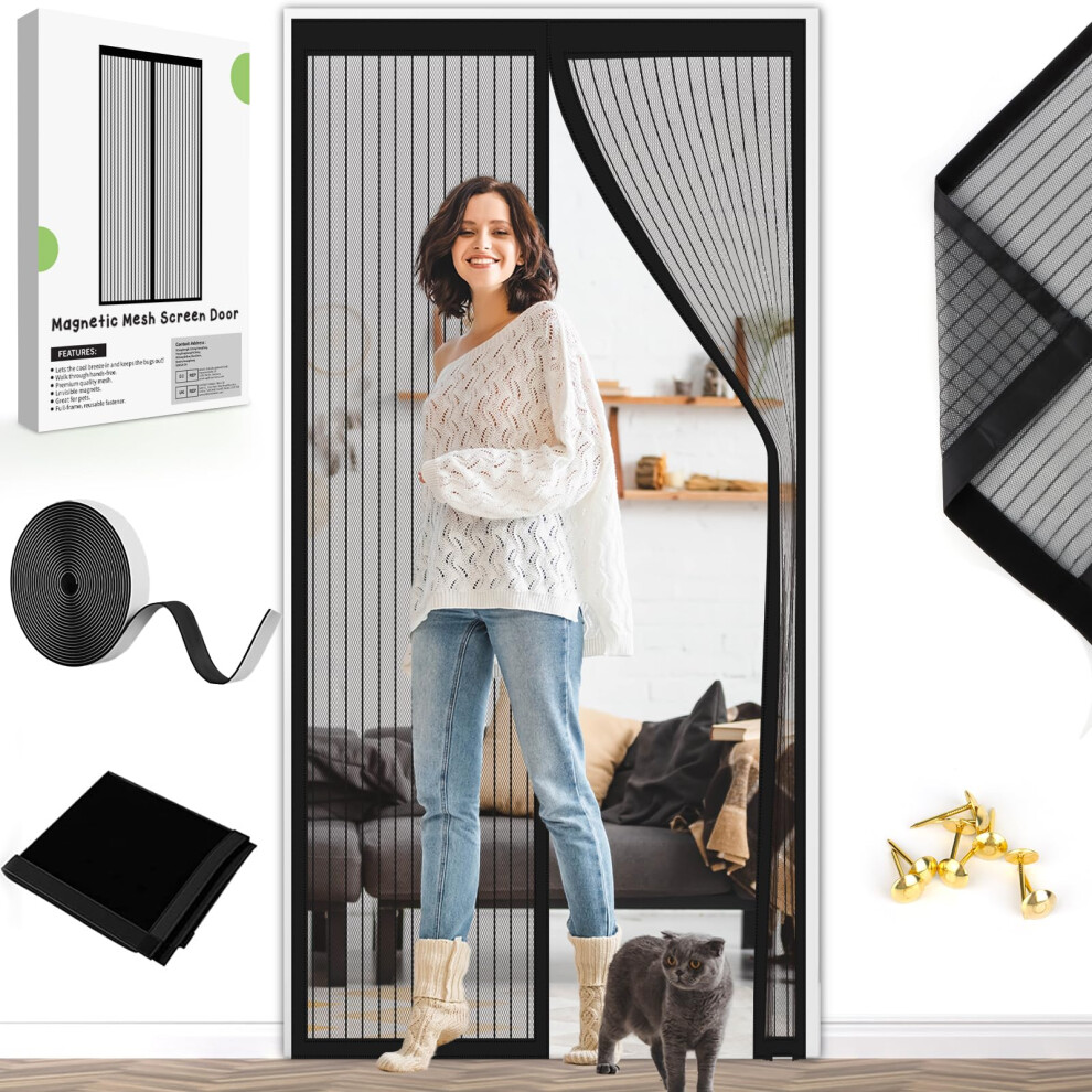 Magnetic Fly Screen Door Curtain Fly Curtains 90X210cm For Doors With Powe 3359218726156