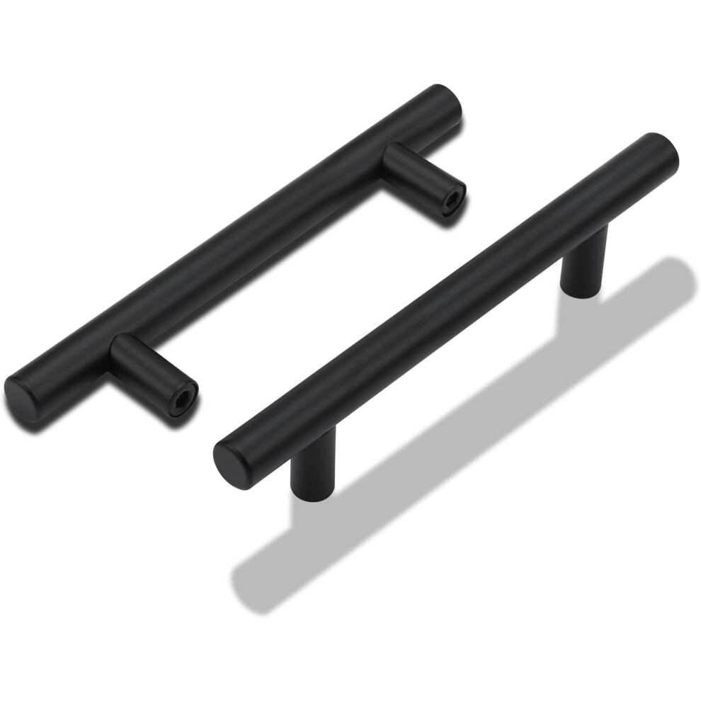 Lontan 30 Pack Black Kitchen Cupboard Handles 76Mm Drawer Pulls Kitchen Door Pulls Black Cupboard Handles For Cabinet Wardrobe Bathroom Stainless Ste 9490402569020