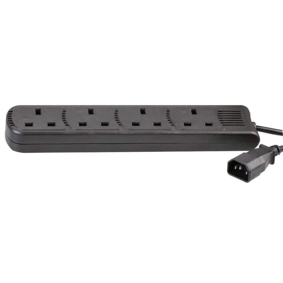 Pro Elec Pel01206 Iec C14 Plug To 4-Gang Mains Extension Lead 2M, Black 32444766