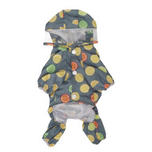 Hondenregenjas met capuchon, reflecterende details, winddicht, ademend en lichtgewicht, met D-ringen voor puppy's.