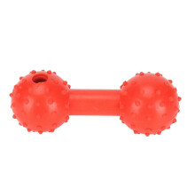 Hondenspeeltje met snoepjesdispenser, interactief kauwspeeltje in haltervorm, van rubber voor puppy's, rood.