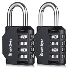 SharkByte 2Pack Heavy Duty Combination Padlocks – 4Digit Weatherproof Outdo