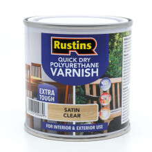 Rustins Quick Drying Polyurethane Satin Clear Varnish 250ml 85 fl oz